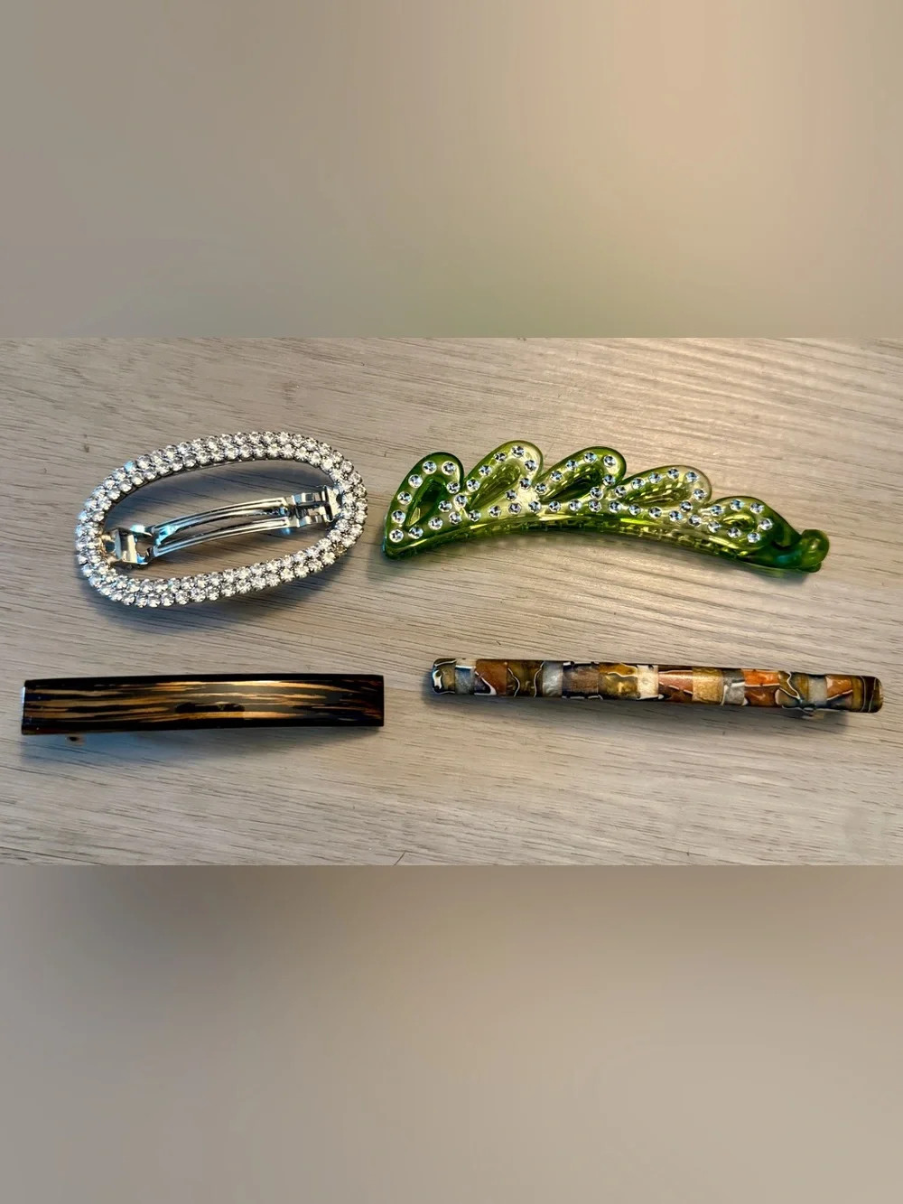 Lot Of 4 Costume Hair Art Barrettes Clips No Slip Cottagecore Grandmacore